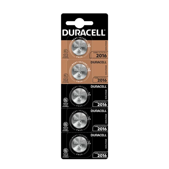 DURACELL Pil Düğme 2016 3V 5Li Paket