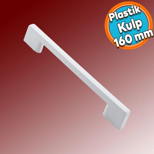 Mobilya Mutfak Dolabı Çekmece Dolap Kulpları Kapak Kulpu Kulbu Beyaz 160 mm Plastik Kulp ürün görseli