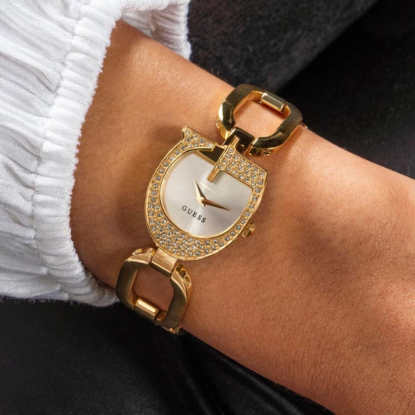 GUESS GUGW0683L2 ALTIN KAPLAMA TAŞLI KADIN KOL SAATİ - 7