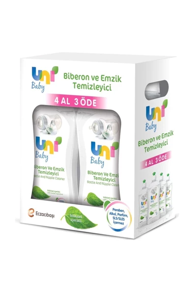 UniBaby Biberon Emzik Temizleyici 500ml Paket 4lü