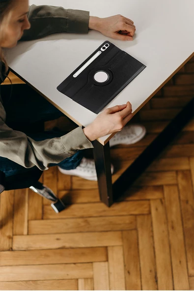 Galaxy Tab S9 FE Plus 12,4 inç Uyumlu Fuchsia 360 Dönebilen Standlı  Kılıf - Resim 9