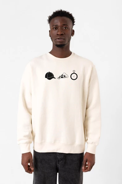 The Walking Dead Glenn Rhee Symbols Ekru Erkek 2ip Sweatshirt