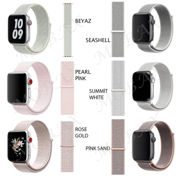 Apple Watch 10/11 42mm-38/40/41mm Kordon Hasır Band 2/3/4/5/6/se/7/8/9 - 2