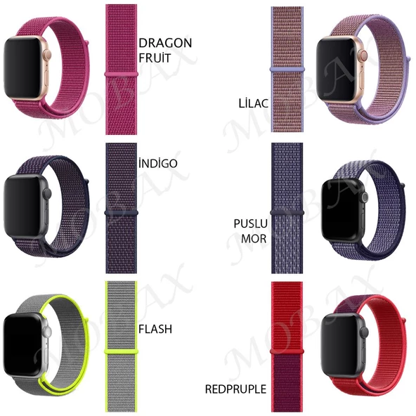 Apple Watch 10/11 42mm-38/40/41mm Kordon Hasır Band 2/3/4/5/6/se/7/8/9 - 7