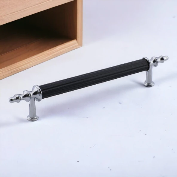 Mobilya Mutfak Dolabı Çekmece Dolap Kulpları Kapak Kulpu Kulbu Siyah 96 mm Metal Kulp - Resim 3