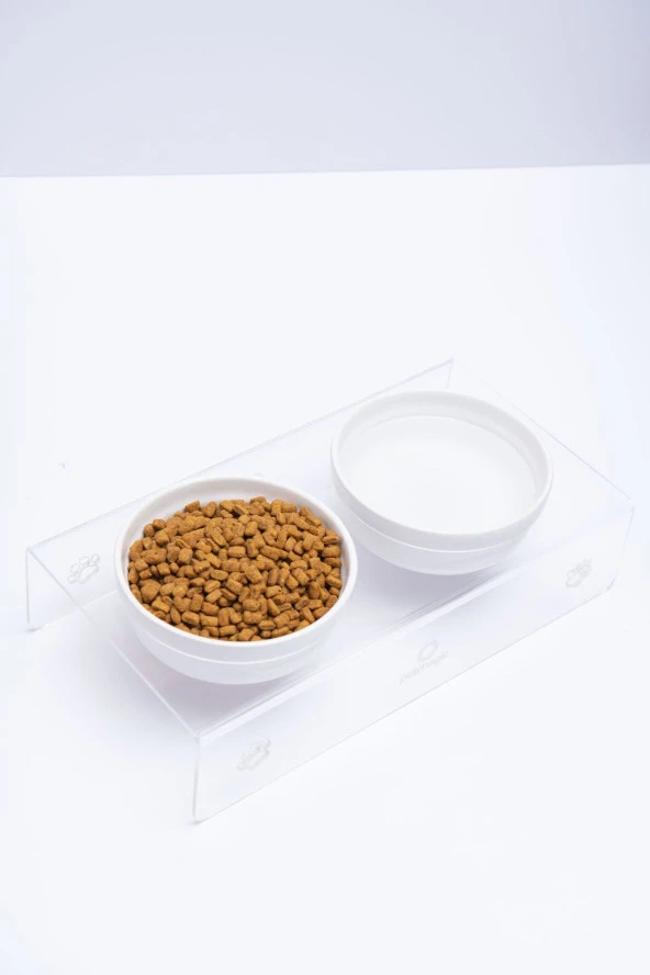 Petmagic Akrilik,pleksi Seramik Kase Ikili Kedi Ve Mini Köpek- Evcil Hayvan Mama Ve Su Kabı-şeffaf - 2