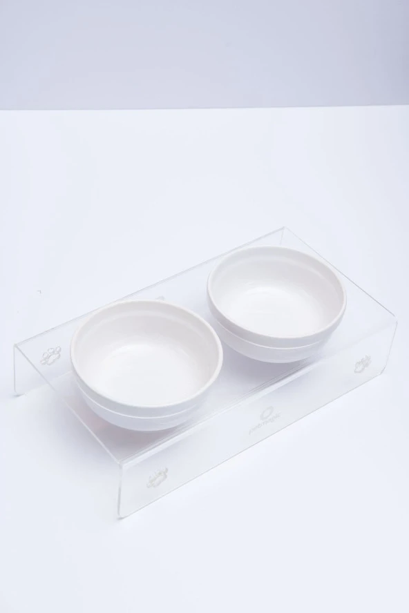 Petmagic Akrilik,pleksi Seramik Kase Ikili Kedi Ve Mini Köpek- Evcil Hayvan Mama Ve Su Kabı-şeffaf - 3