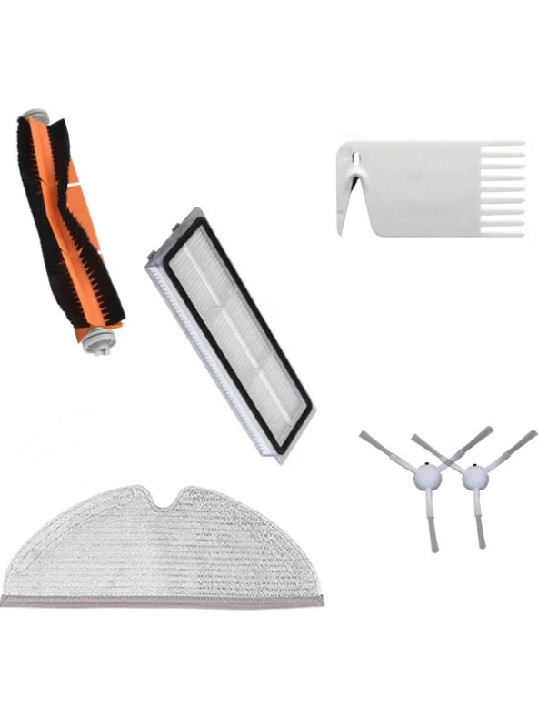 srfn ticaret Xiaomi Vacuum Mop 2 (STYTJ03ZHM) Uyumlu 6 Parça Filtre Fırça Mop Tarak Seti ürün görseli 1