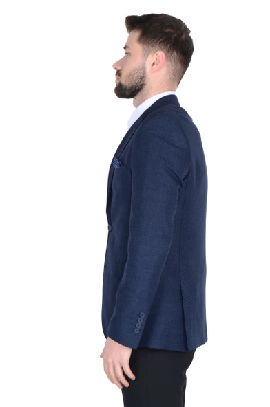 Cengiz İnler Nokta Desenli Kırlangıç Yaka Slim Erkek Ceket - 10