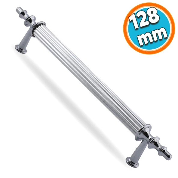 Mobilya Mutfak Dolabı Çekmece Dolap Kulpları Kapak Kulpu Kulbu Krom Renk 128 mm Metal Kulp