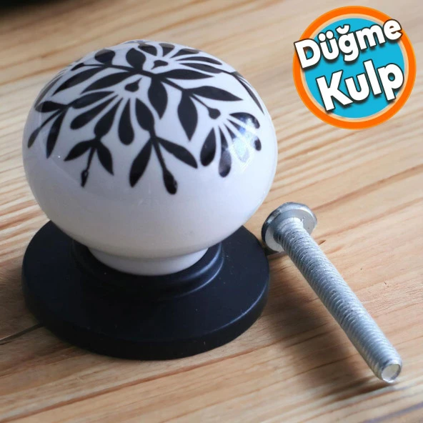 Siyah Kulp Gerçek Porselen Düğme Mobilya Mutfak Dolabı Çekmece Dolap Kulpları Kapak Kulpu Kulbu ürün görseli