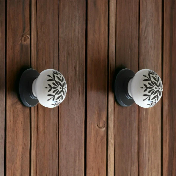 Siyah Kulp Gerçek Porselen Düğme Mobilya Mutfak Dolabı Çekmece Dolap Kulpları Kapak Kulpu Kulbu - Resim 2