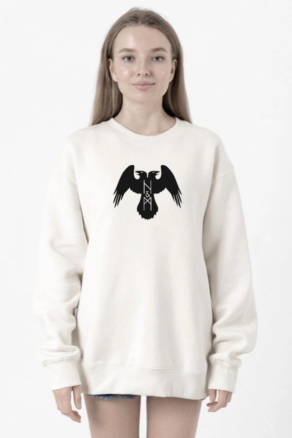 Thor's Ravens Huginn and Muninn Beyaz Kadın 2ip Sweatshirt