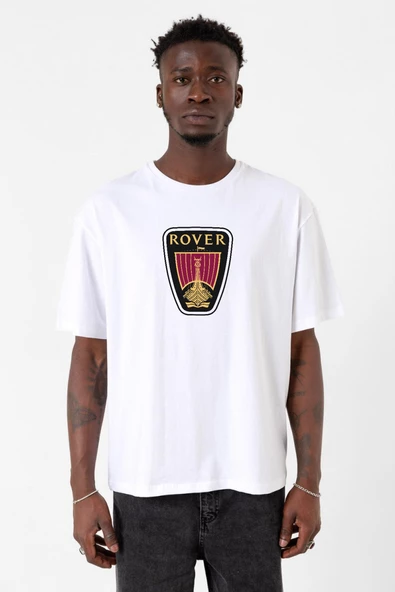 Vikings Rover Amblem Beyaz Erkek Oversize Tshirt