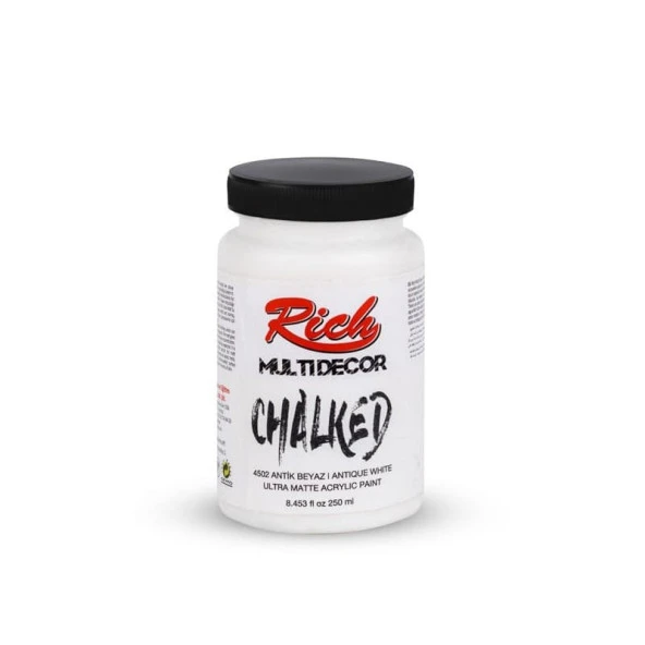 Rich MultiDecor Chalked 6 Renk Set 4adet 250cc+4adet 100cc + 8 Numara Zemin Fırça - 3