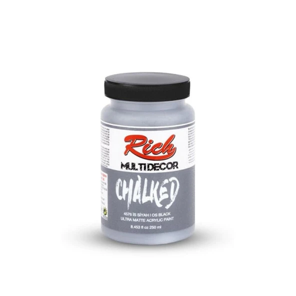 Rich MultiDecor Chalked 6 Renk Set 4adet 250cc+4adet 100cc + 8 Numara Zemin Fırça - 4