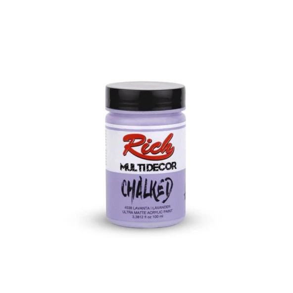 Rich MultiDecor Chalked 6 Renk Set 4adet 250cc+4adet 100cc + 8 Numara Zemin Fırça - 8