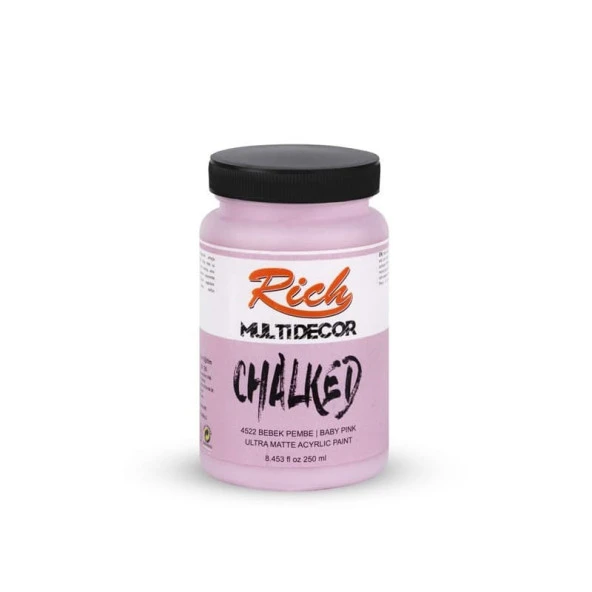 Rich MultiDecor Chalked 6 Renk Set 4adet 250cc+4adet 100cc + 10 Numara Zemin Fırça - 3