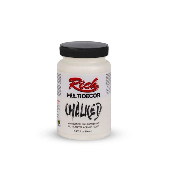 Rich MultiDecor Chalked 6 Renk Set 4adet 250cc+4adet 100cc + 10 Numara Zemin Fırça - 4