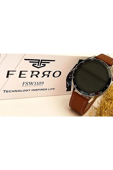 FERRO FRR-000001 Deri Kordon Akıllı Kol Saati İOS/Andiroid Uyumlu - Yeni Sezon - 6
