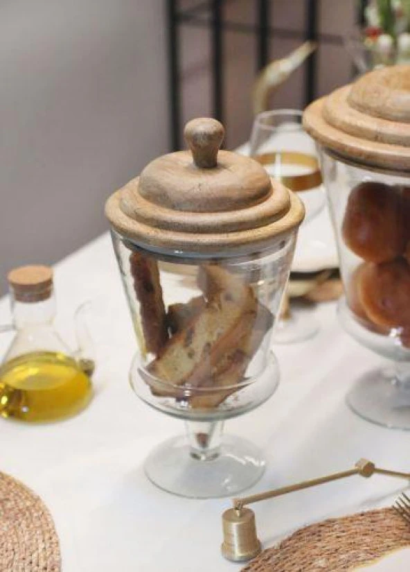 The Mia Madera Kurabiye Kavanozu 30x15x15 cm CAM0383 - 2