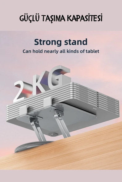 Fuchsia LP066 360 Derece Ayarlanabilir Metal Laptop Standı - Resim 4