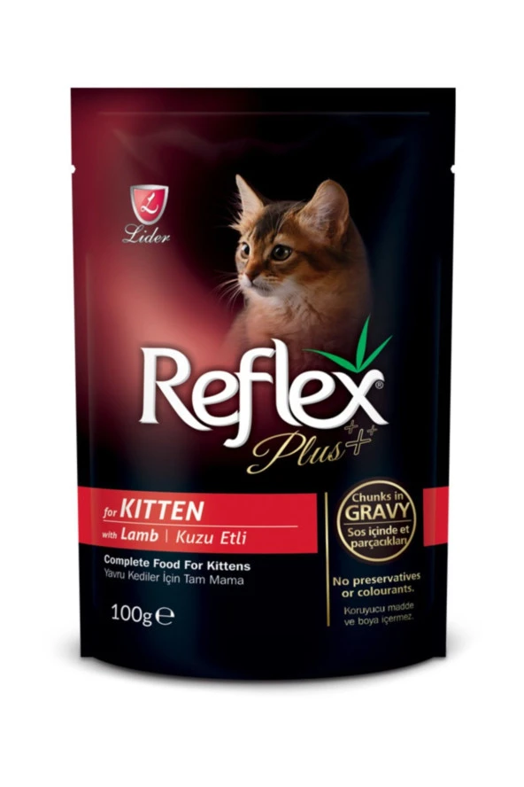 Reflex Kuzulu Pouch Yavru Kedi Konserve Sos İçinde Et Parçacıklı 100 Gr