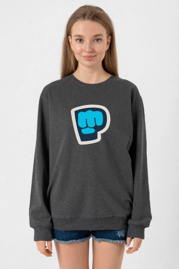 PiewDiePie Active Füme Kadın 2ip Sweatshirt
