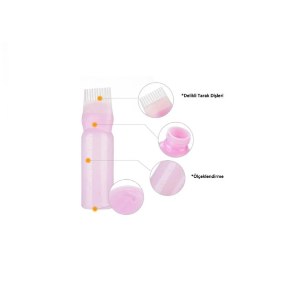 Modasuccess Saç Boyama Tarağı, Saç Bakım Yağı Aplikatörü ve Saç Bakım Tarağı Pembe - 2