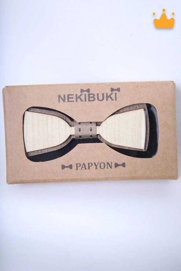 Babyhola 1-16 Yaş Ahşap Erkek Çocuk Papyon Fındık Desen Doğum Günü Kutulu Ahşap Hediyelik Bayramlık Takım Elbise Papyonu - 4