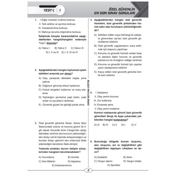 Özel Güvenlik Sınavı Çıkacak Sorular (Silahsız) - 3