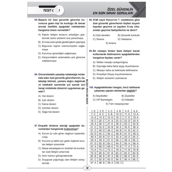 Özel Güvenlik Sınavı Çıkacak Sorular (Silahsız) - 4