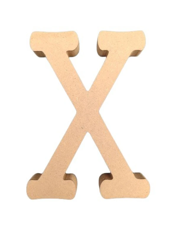 ( X Harfi 15 cm 18 mm ) Ahşap Harf, Dik Durabilir, Özel Gün, Doğum Günü, Yaş Günü Aksesuarı, Okul