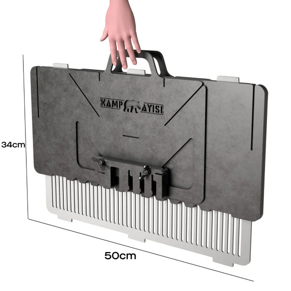 Kamp Ayısı® Grillogy™ Barbekü Su Geçirmez Taşıma Çantalı Katlanabilir Izgara Mangal - 5