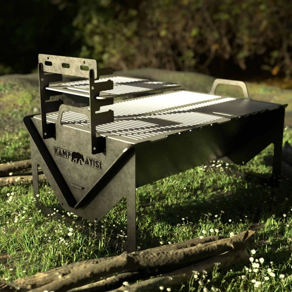 Kamp Ayısı® Grillogy™ Barbekü Su Geçirmez Taşıma Çantalı Katlanabilir Izgara Mangal - 7