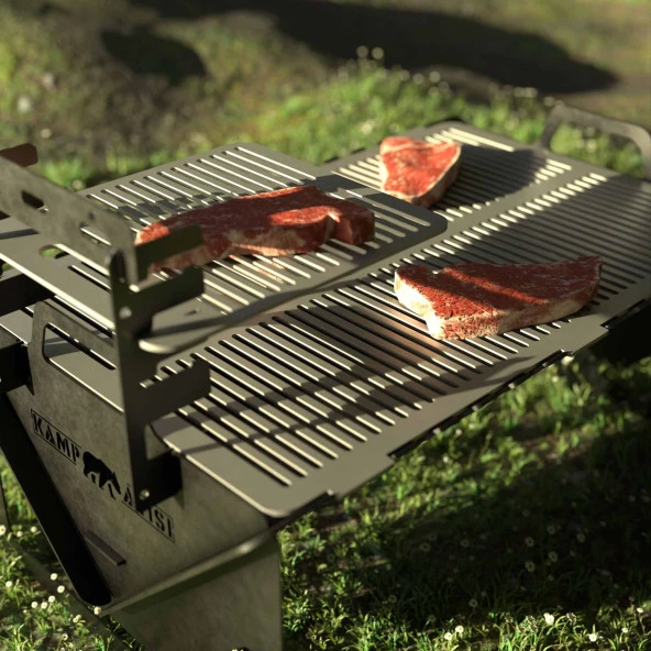 Kamp Ayısı® Grillogy™ Barbekü Su Geçirmez Taşıma Çantalı Katlanabilir Izgara Mangal - 9