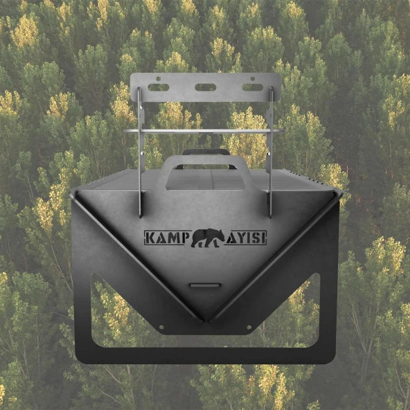 Kamp Ayısı® Grillogy™ Barbekü Su Geçirmez Taşıma Çantalı Katlanabilir Izgara Mangal - 11