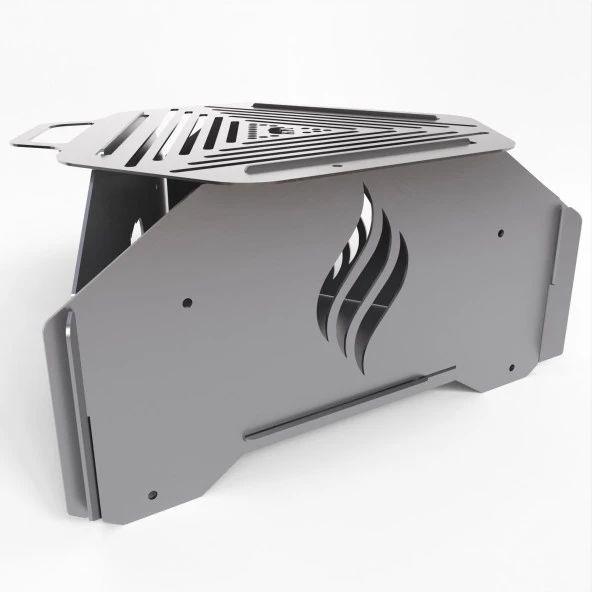 Kamp Ayısı® IgniteRoast™ Taşıma Çantalı Katlanır Bushcraft Mangal - 5