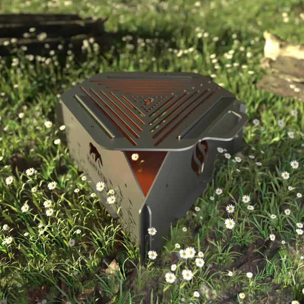 Kamp Ayısı® IgniteRoast™ Taşıma Çantalı Katlanır Bushcraft Mangal - 9