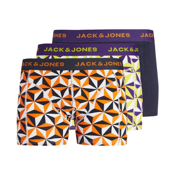 Jack & Jones 12240234 Jacgeometrıc Gems Trunks 3 Pack Renkli