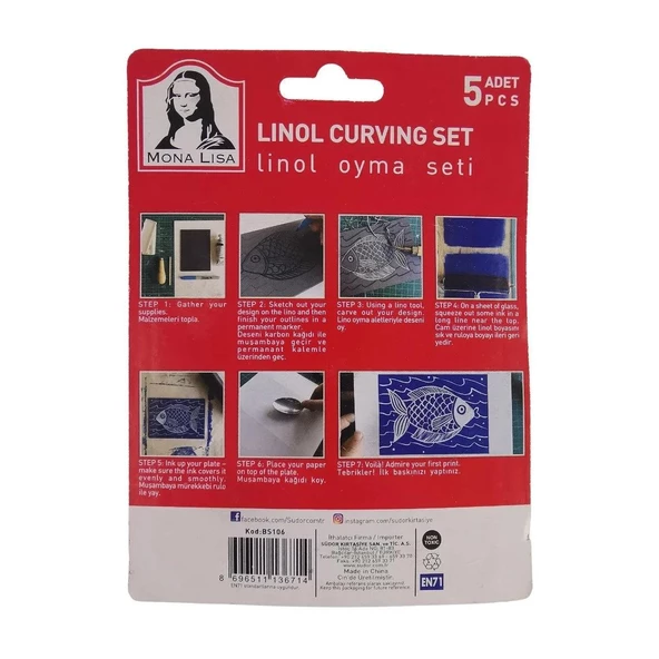 Mona Lisa Linol Oyma Seti 5li - 2