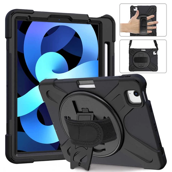 Apple iPad Air 5 10.9" 2022 Kılıf Defender Askılı Zırhlı Tank Case A2588 A2589 A2591 - 9