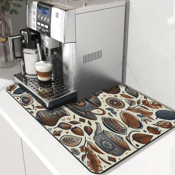 Valerine Life Kahve Makinesi Matı Su Geçirmez Kaymaz Yıkanabilir Çaycı, Çay Espresso Makinesi Pad 35x45cm 27240102