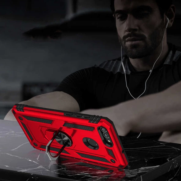 Huawei P Smart Kılıf Yüzüklü Zırh Tank Vega - 8