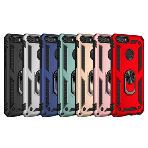 Huawei P Smart Kılıf Yüzüklü Zırh Tank Vega - 2