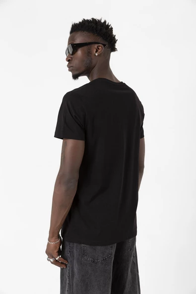 Mr Beast Half Face Siyah Erkek Tshirt - 4