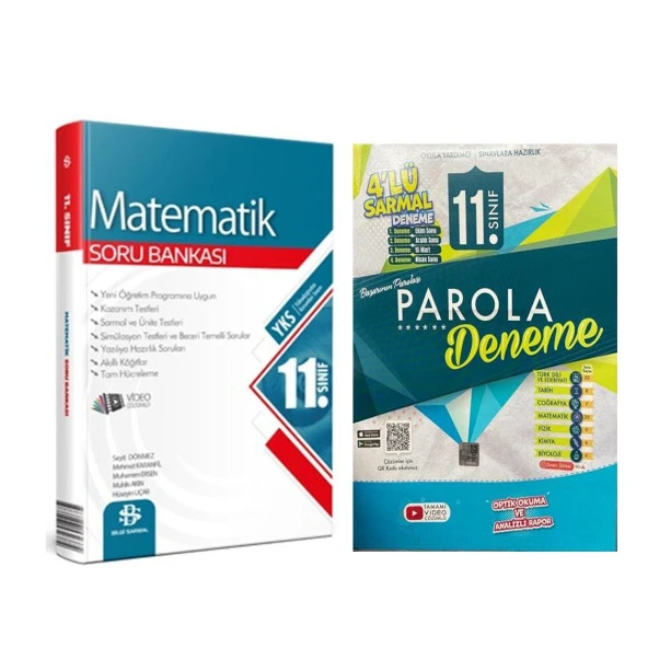 Bilgi Sarmal 11.Sınıf Matematik Soru Bankası ve Evrensel 4 lü Sarmal Deneme Seti 2 Kitap - 1