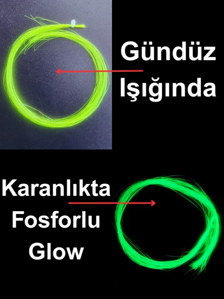 eagenset Çapari Simi Fosforlu Karanlıkta Parlayan, Sarı Glow Luminous in Dark Ultraviyole (UV) Neon 1 Adet Poşet