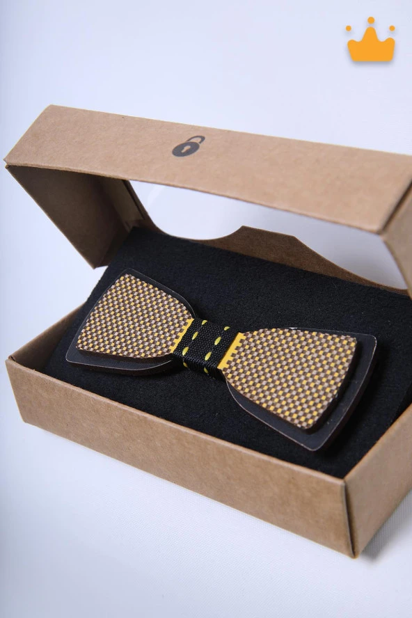 Babyhola 1-16 Yaş Sarı Ahşap Erkek Çocuk Papyon Doğum Günü Kutulu Ahşap Erkek Bebek Hediyelik Okuma Bayramı 23 Nisan Papyonu - 4