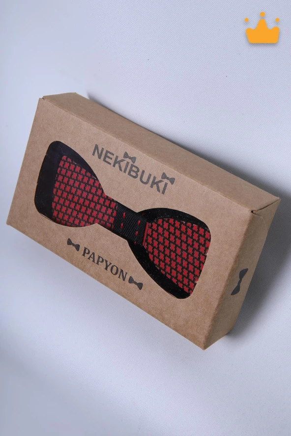 Babyhola 1-16 Yaş Kırmızı Ahşap Erkek Çocuk Papyon Doğum Günü Kutulu Ahşap Erkek Bebek Hediyelik Okuma Bayramı 23 Nisan Papyonu - 2